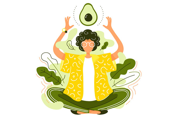 Illustration of a woman in a yoga position